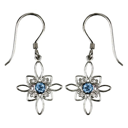 (224Q BT) Silver Floral Earrings