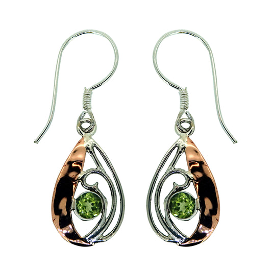 (227SCOPPE) Silver Earring With Copper Accent