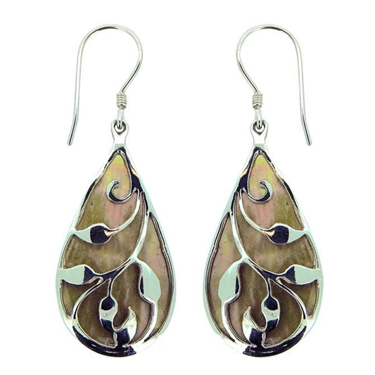 (249YTAN) Tan Mother Of Pearl Shell Earrings