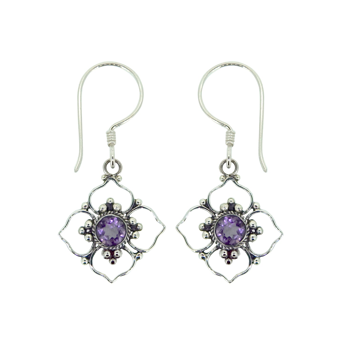 (250RAM) Amethyst Sterling Silver Earrings