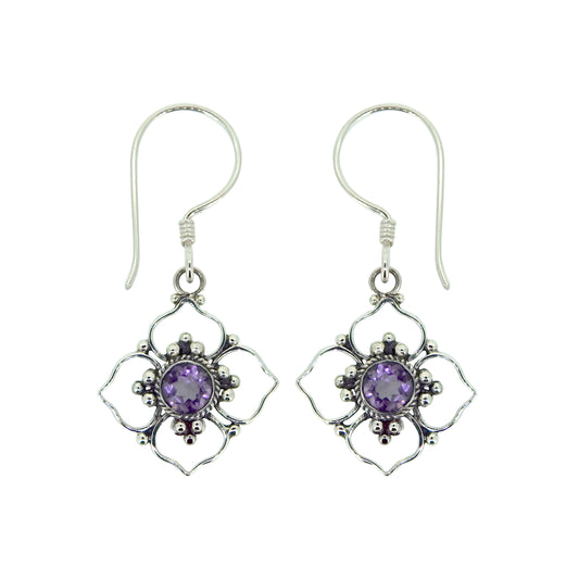 (250RAM) Amethyst Sterling Silver Earrings