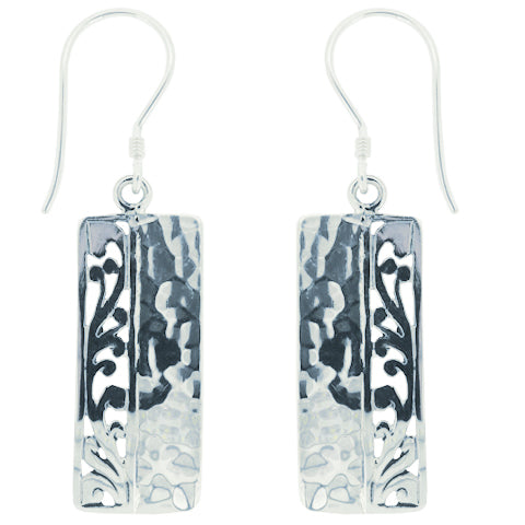 (262YSS) Rectangle Silver Earring