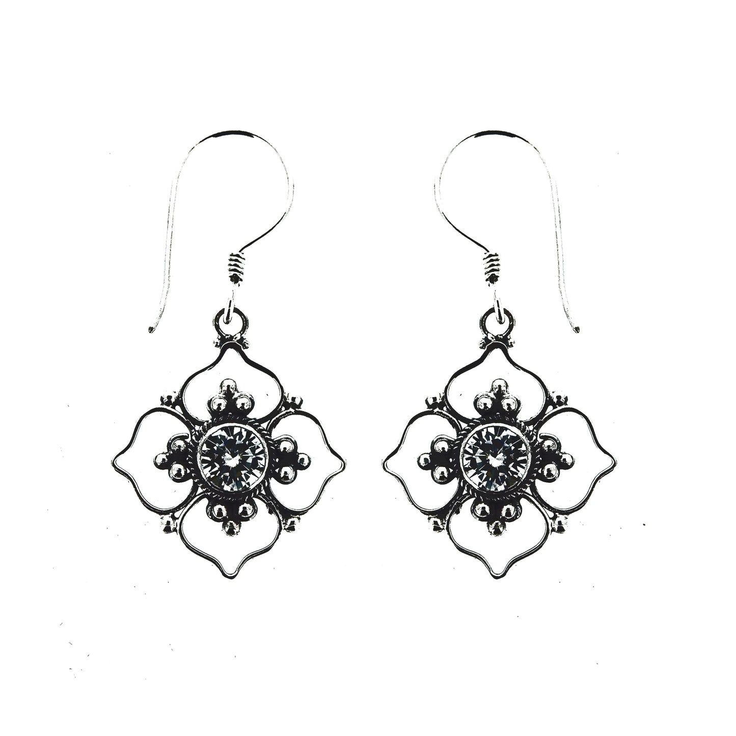 (267FCZ) Cubic Zirconia Silver Earrings