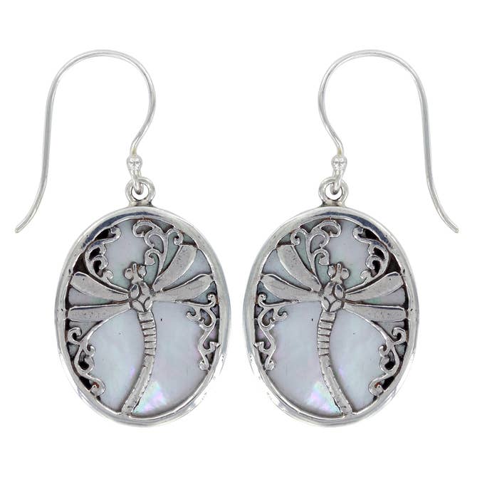 (269XMOP) Mother Of Pearl Dragonfly Earring
