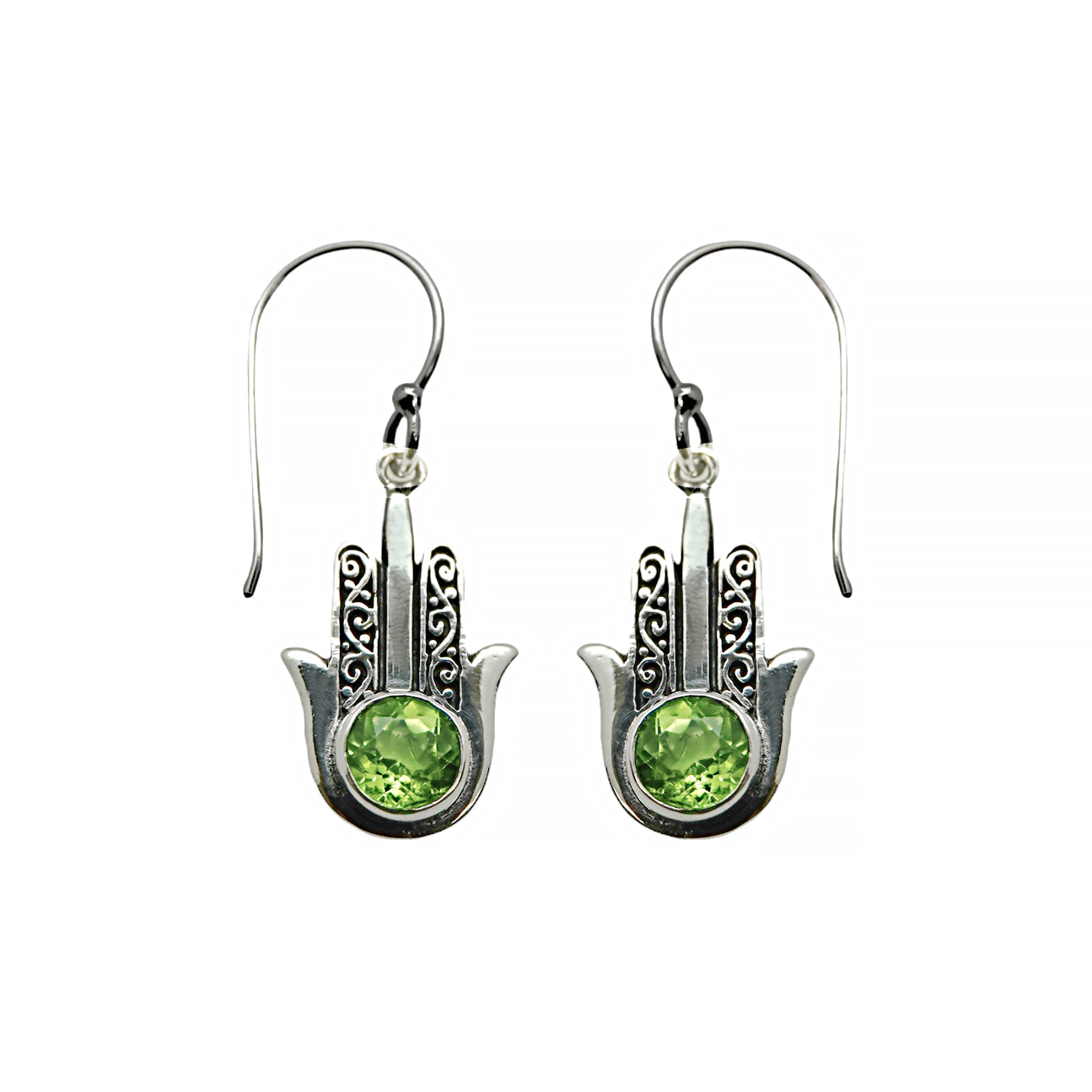 (270XPE) Silver Earring in Peridot