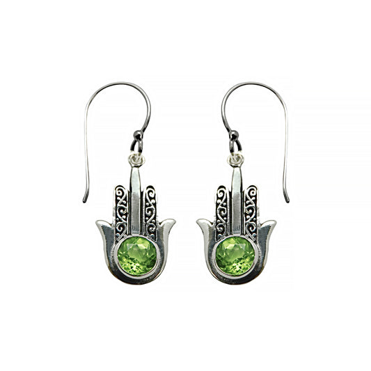 (270XPE) Silver Earring in Peridot