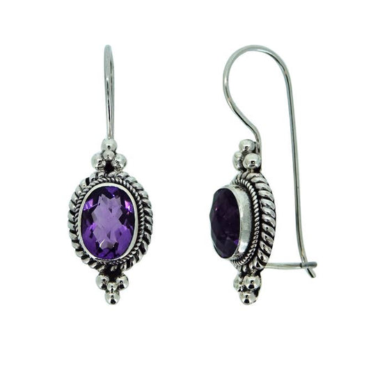 (272FAM) Bauble Framed Amethyst Earrings