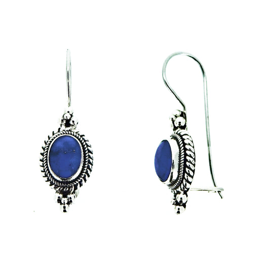 (272FLA) Bauble Framed Lapis Earrings