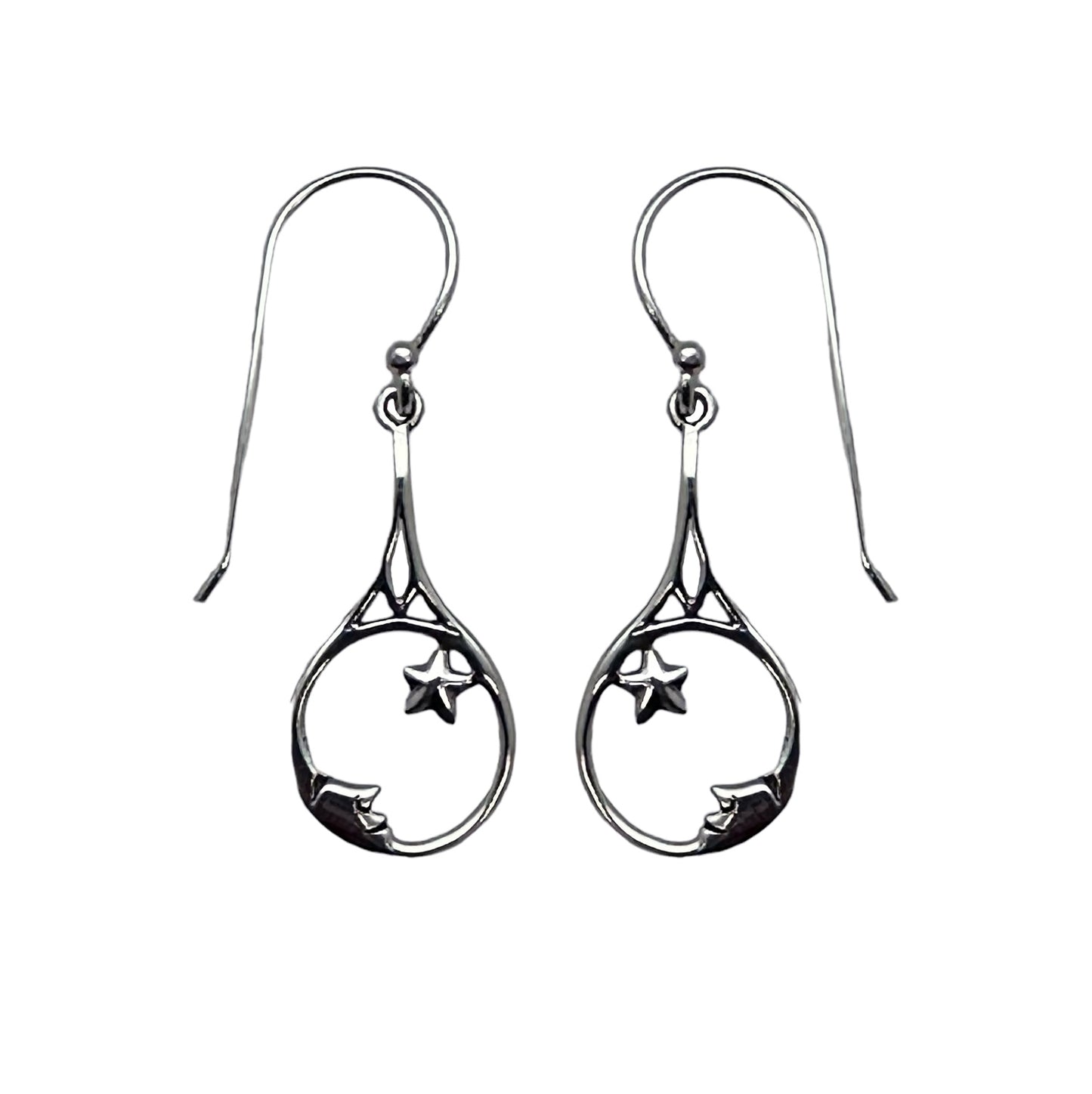 (274XSS) Silver Drop Celestial Earring