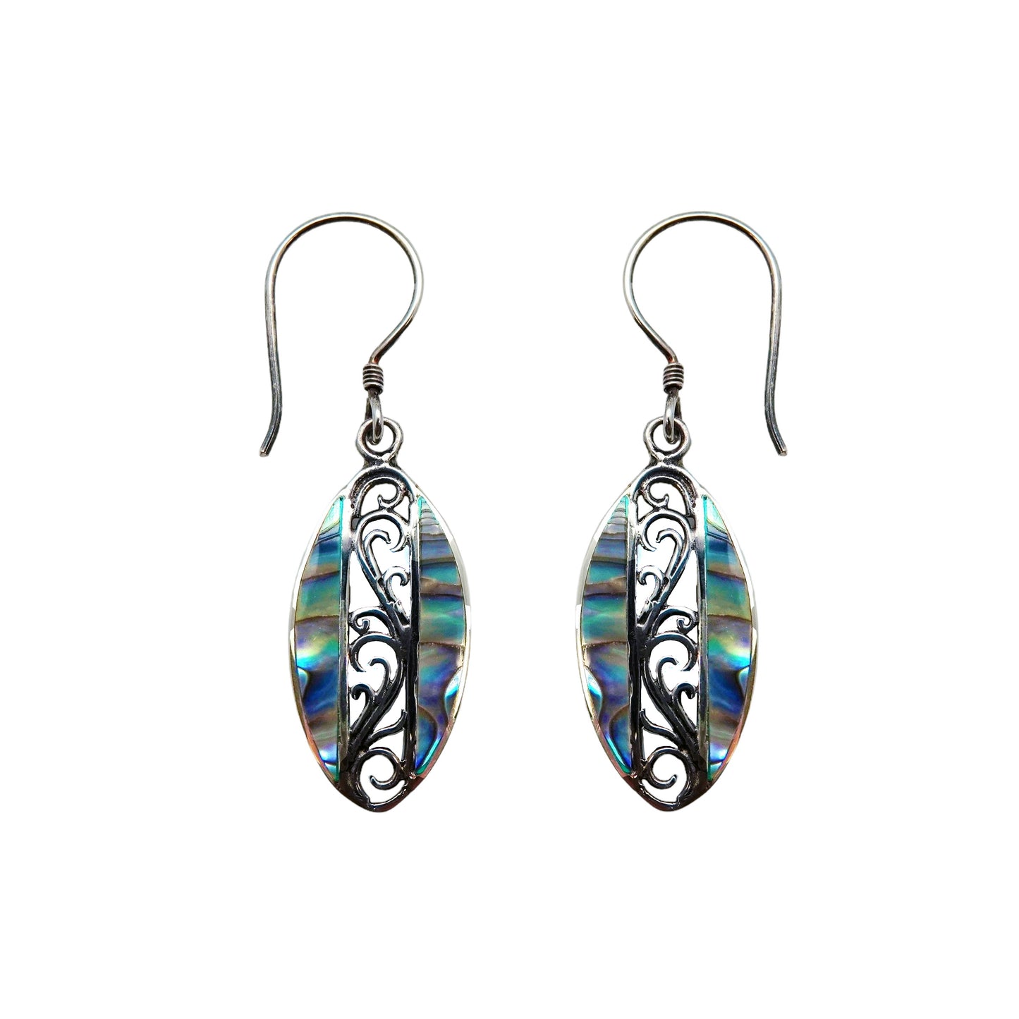 (281SPAUA) Elongated Oval Drop Earring in Paua Shell