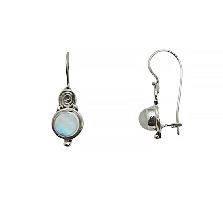 (284JBMS) Silver Earring With Blue Moonstone