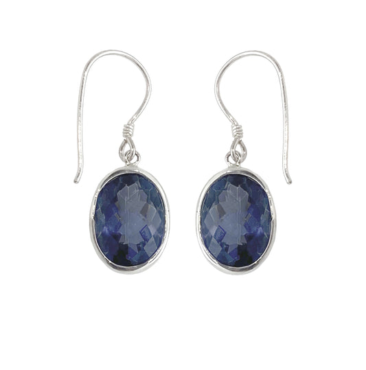 (302BBQ) Blue quartz earring