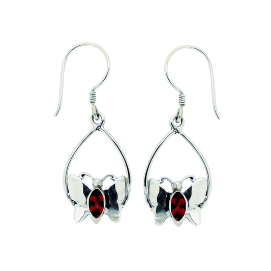 (305GA) Garnet Earring