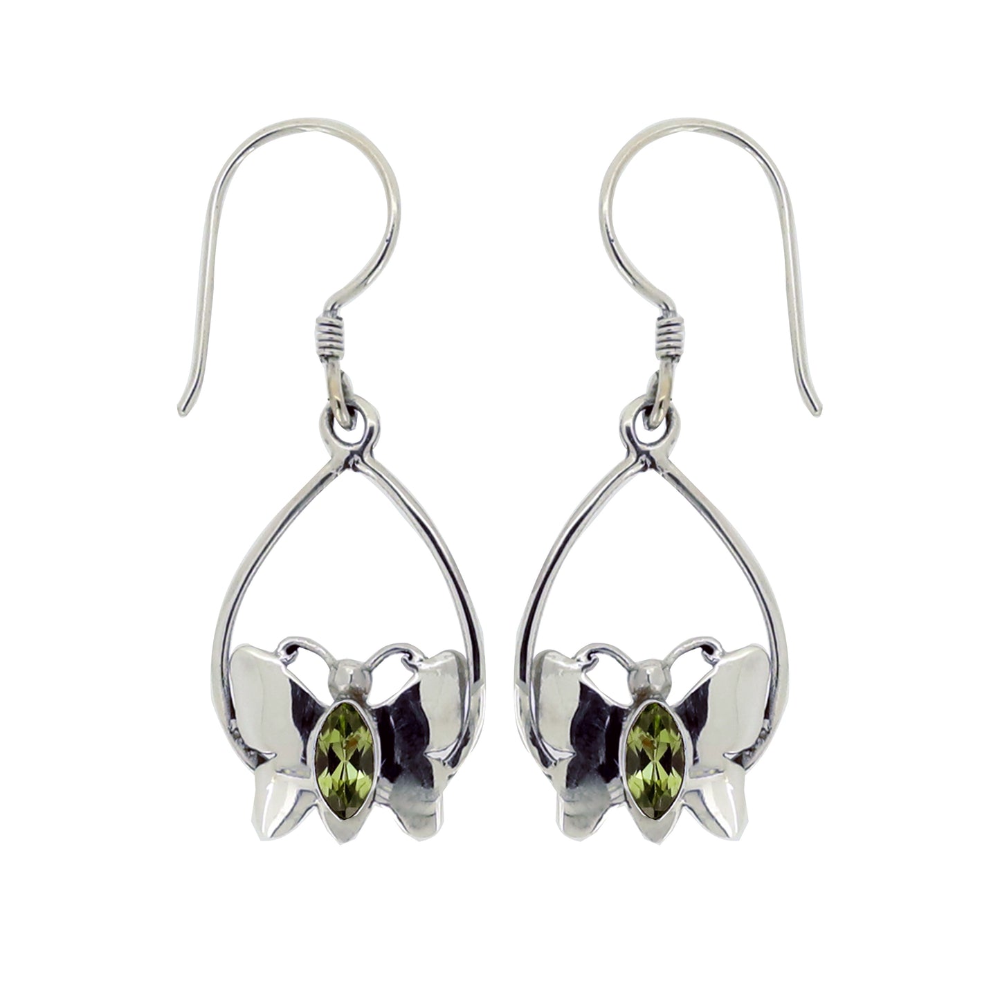 (305PE) Peridot Butterfly Earrings