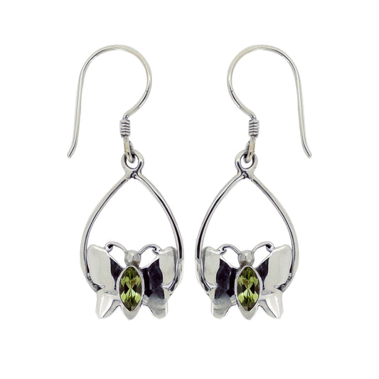 (305PE) Peridot Butterfly Earrings