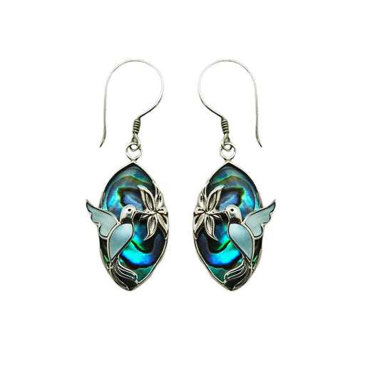 (315BPAUAMOP) Silver Earring in Paua and Mother of Pearl