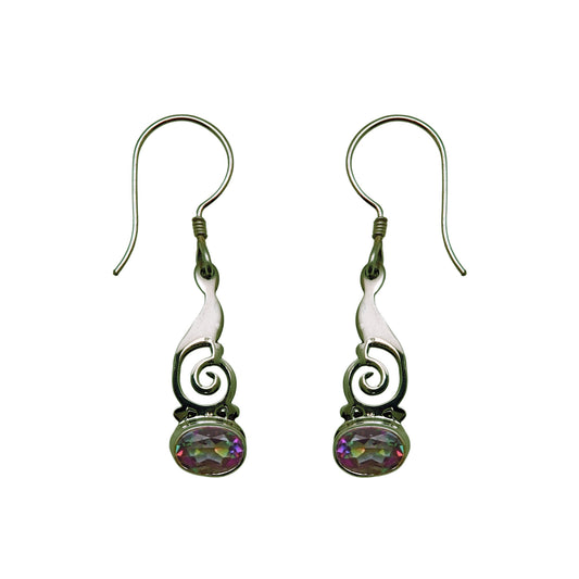 (329CMT) Silver Dangle Earring with Mystic Topaz