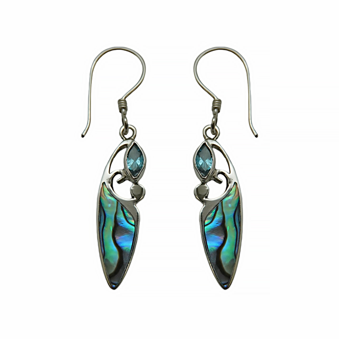 (331ABTPAUA) Silver Earring With Shell and Gemstone