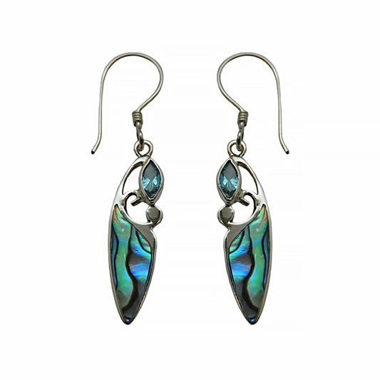 (331ABTPAUA) Silver Earring With Shell and Gemstone