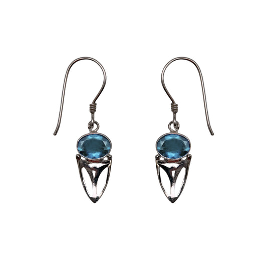 (336CSBQ) Swiss Blue Quartz Silver Earring