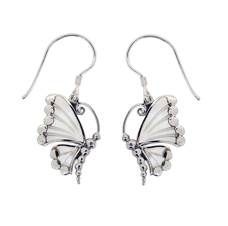 (SP340AMOP) Butterfly Wing Mother of Pearl Earrings