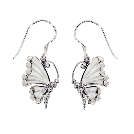 (SP340AMOP) Butterfly Wing Mother of Pearl Earrings