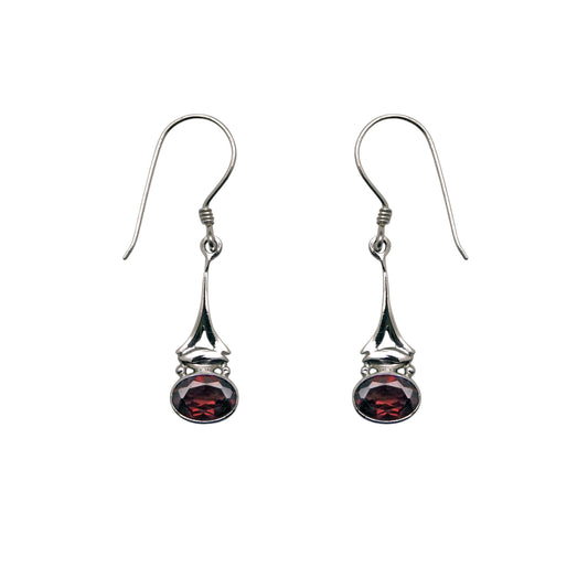 (341CGA) Garnet Crown Dangles