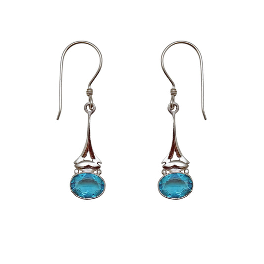 (341CSBQ) Swiss Blue Quartz Sterling Earrings