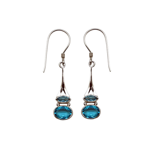 (341CBTSBQ) Blue Horizon Drop Earrings
