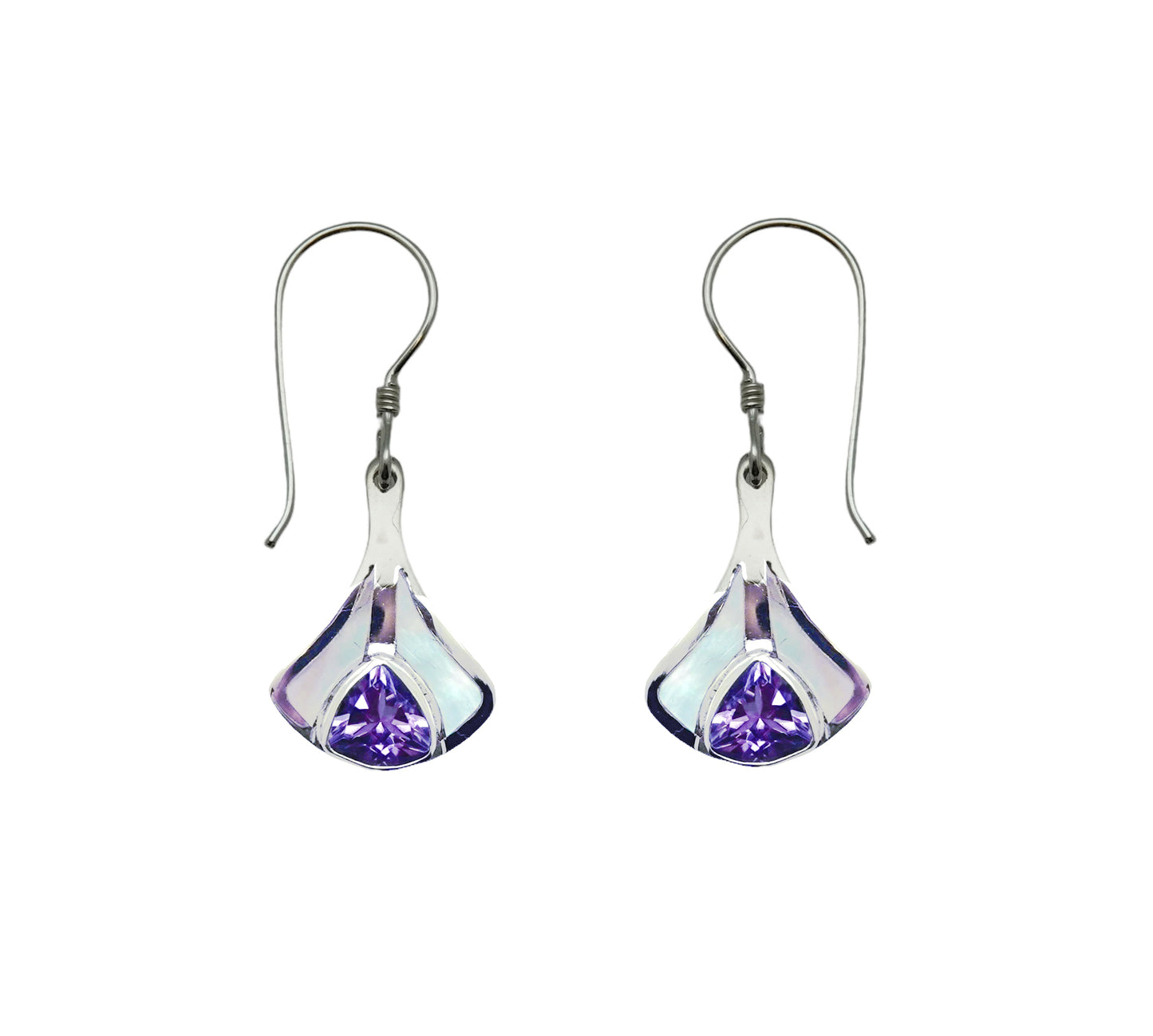 (345BAMMOP) Amethyst and Mother of Pearl Earring