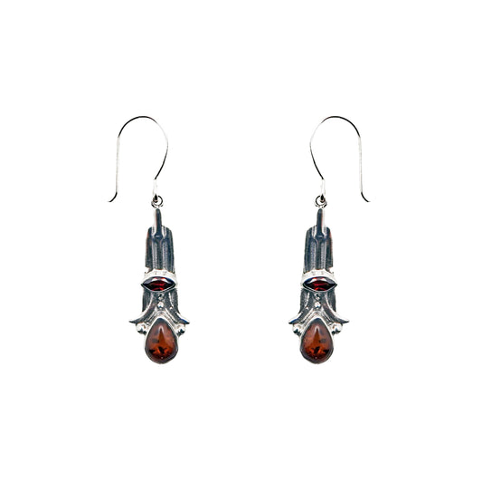 (364BGAAB) Garnet/Amber Earrings