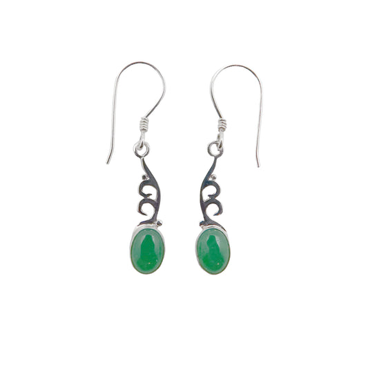 (366BCHRY) Chrysophase drop earring in sterling silver