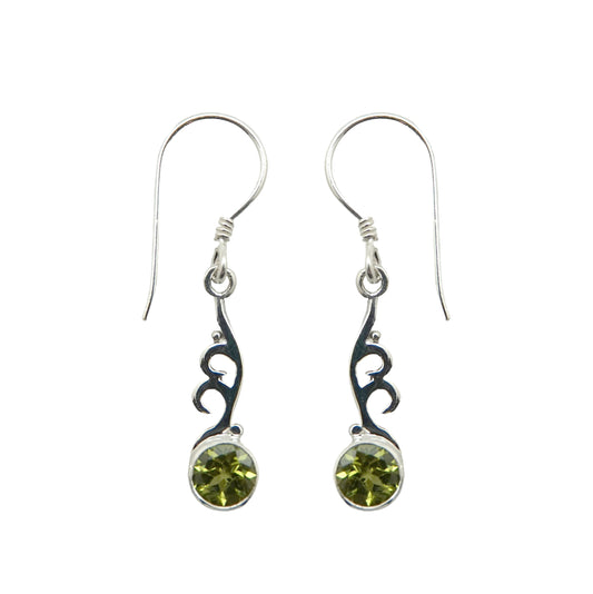 (366BPE) Peridot drop earring in sterling silver