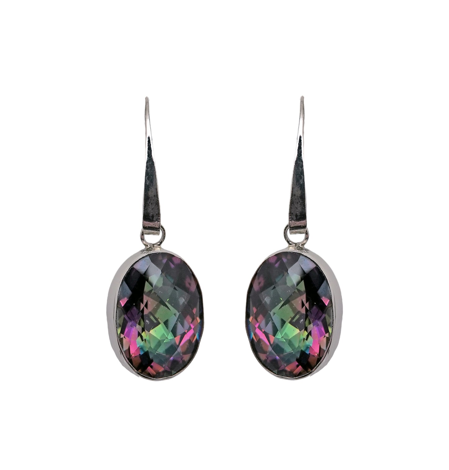 (372BLGMT) Large Mystic Topaz dangle Earrings