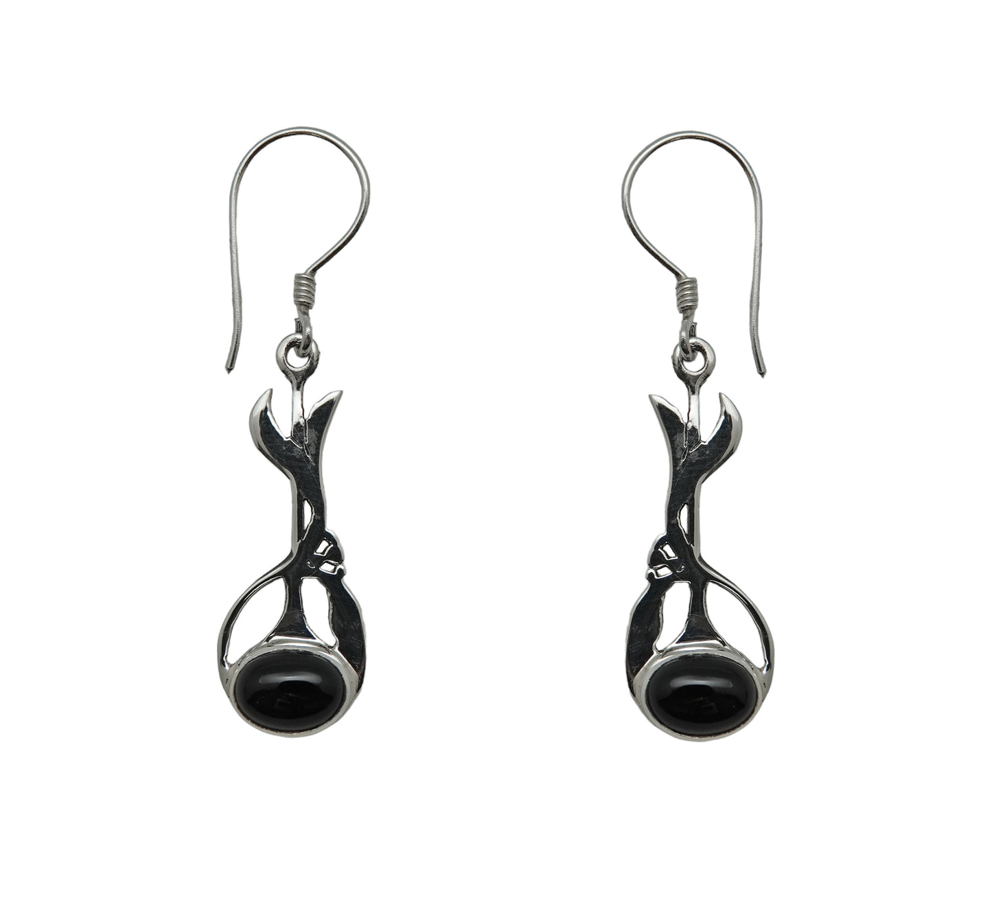 (383BON) Dangle gemstone earring set in sterling silver.