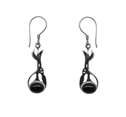 (383BON) Dangle gemstone earring set in sterling silver.