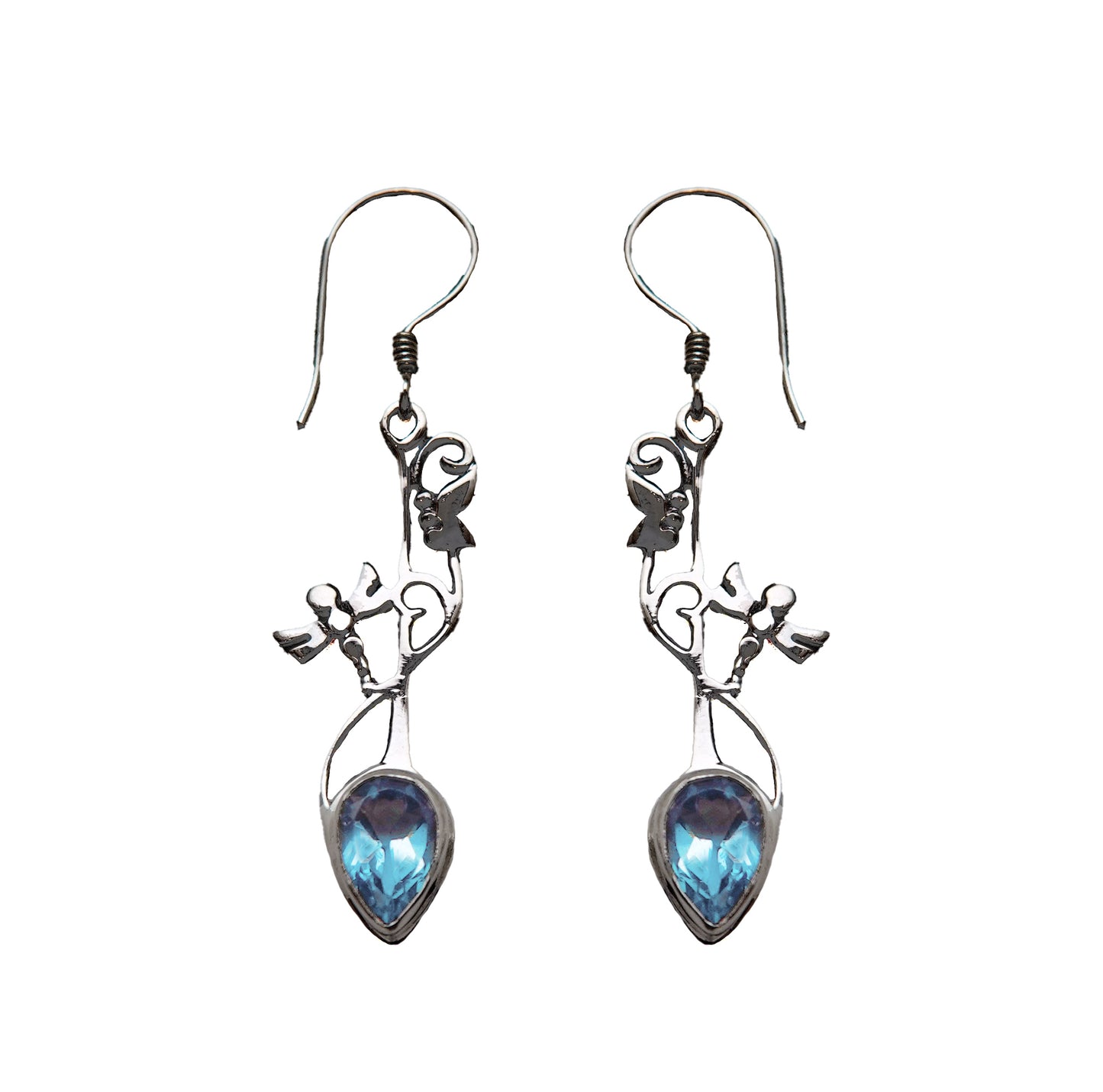 (385BBT) Dangle earring with nature motif