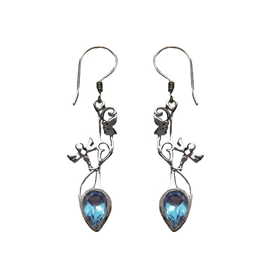 (385BBT) Dangle earring with nature motif