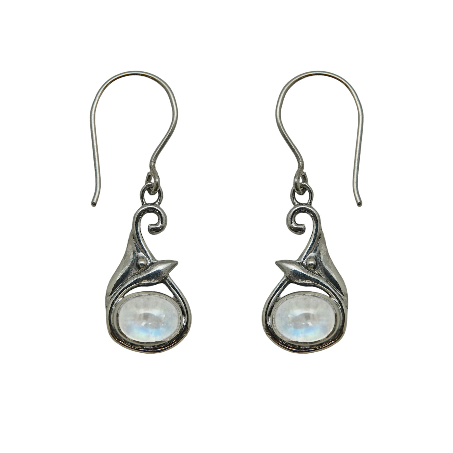 (391BBMS) Compact dangle gemstone drop earring.