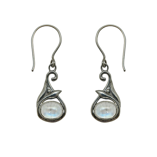 (391BBMS) Compact dangle gemstone drop earring.