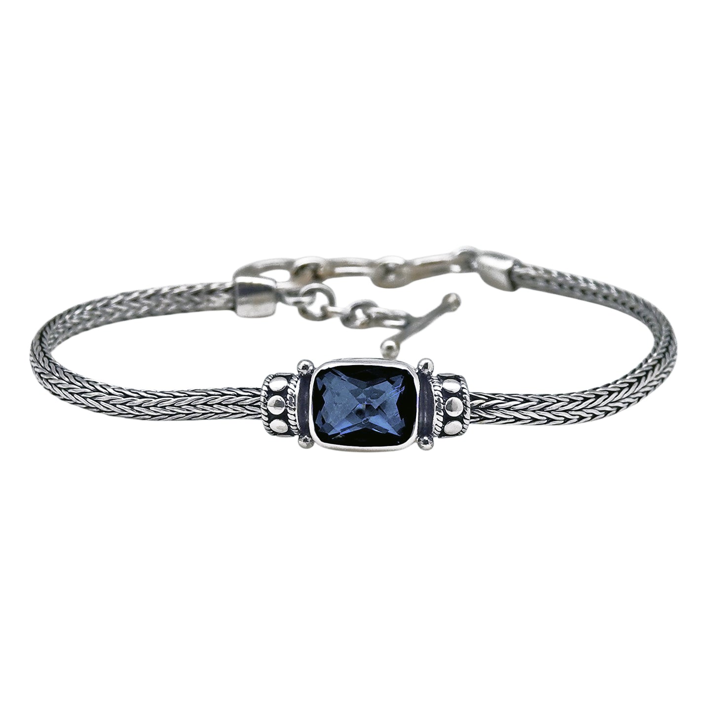 (517FBQ) Sterling Silver Blue Quartz Bracelet