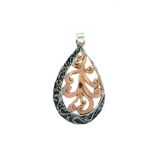 (675DCOP) Copper Silver Drop Pendant