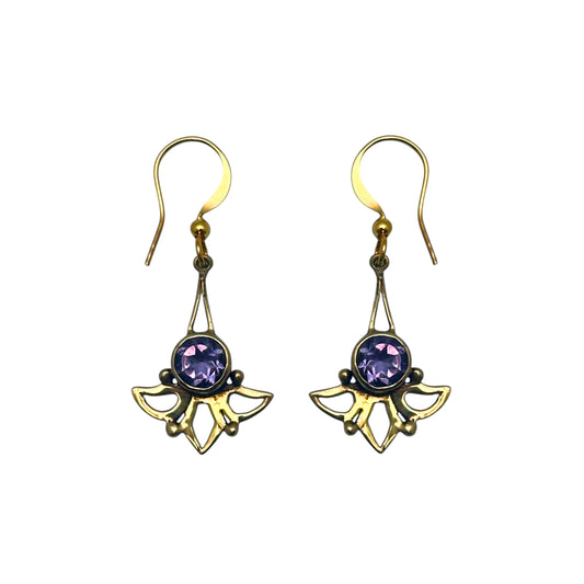 (BR103AM) Amethyst Wing Earrings