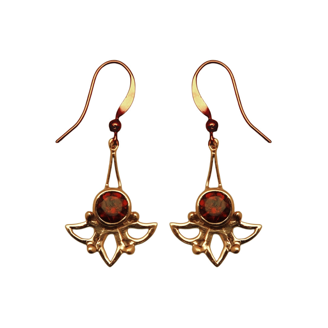 (BR103GA) Garnet Wing Earrings