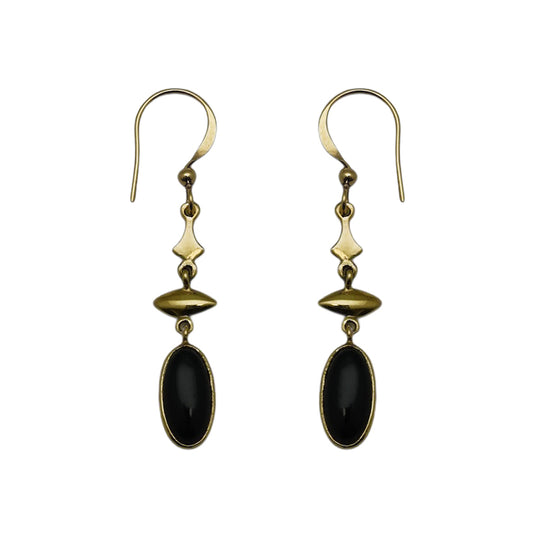 (BR114ON) Black Onyx Drop Cascade Earrings