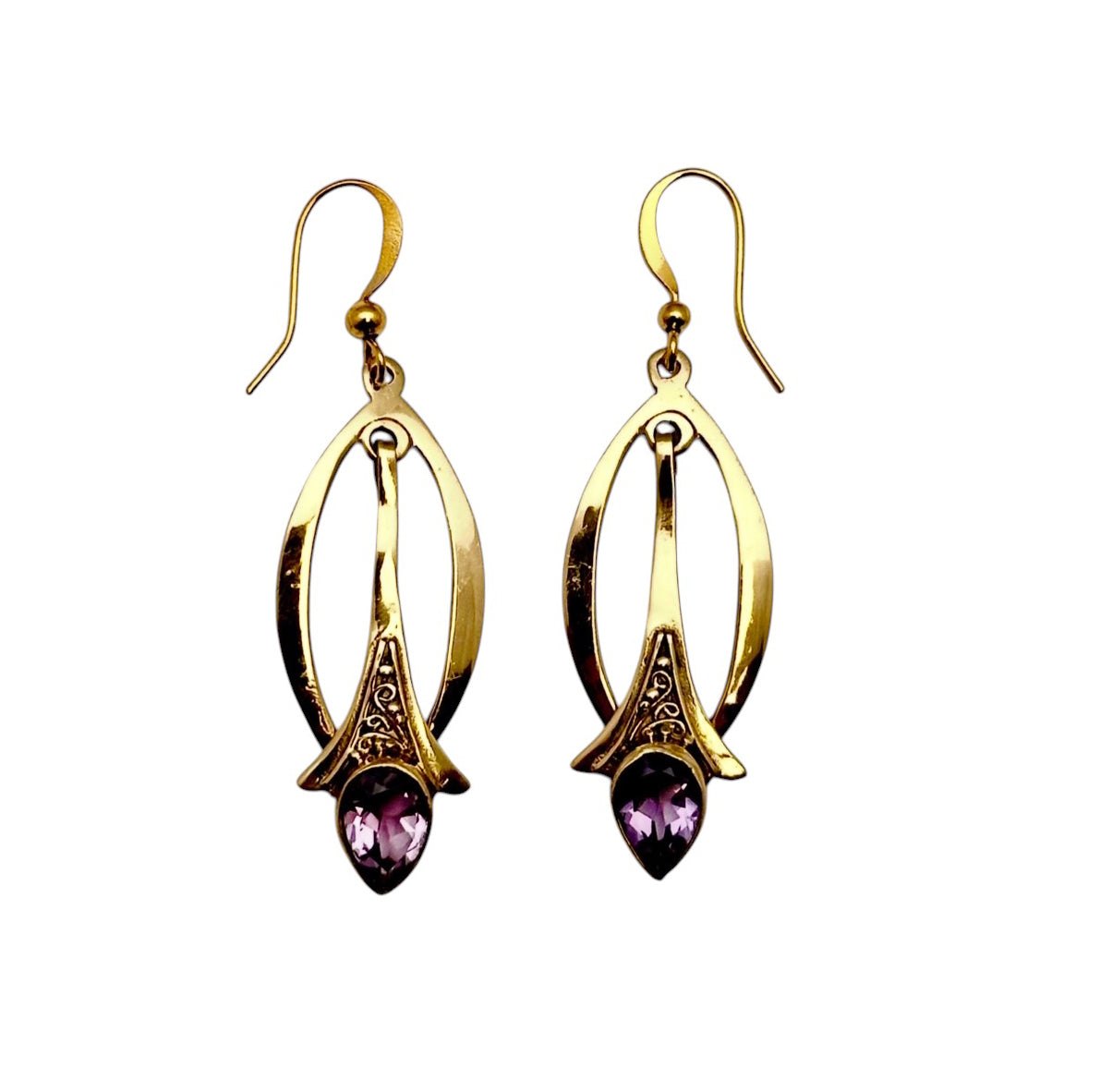 (BR212YAM) Amethyst Swing Earrings
