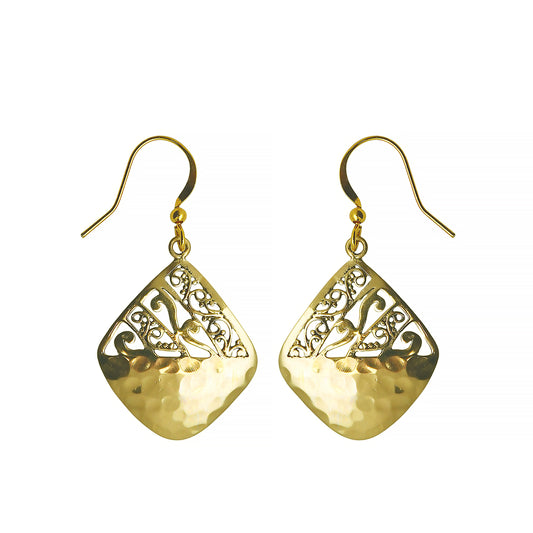 (BR214X) Dangle earring in gold tone