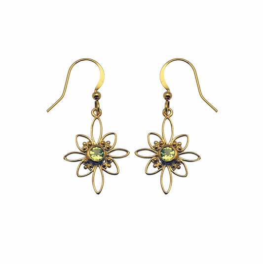 (BR224QPE) Peridot earring in gold tone