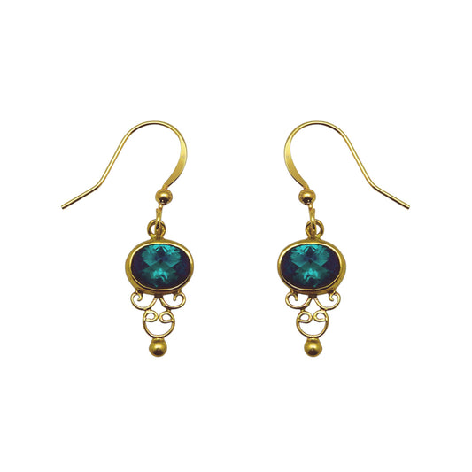 (BR248TEGQ) Gemstone earring in gold tone