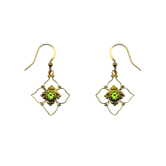(BR250RPE) Gemstone earring in gold tone